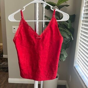George Vibrant Red Lace Camisole